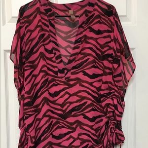 Victoria secret semi sheer Swimsuit cover-up Zebra